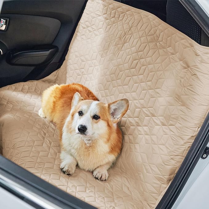 Bedsure 100% Waterproof Bed Cover for Dogs Washable - Non Slip Waterproof Dog Blanket for Bed, Lightweight Furniture Protector Durable for Pet Cat Puppy with Non-Slip Bottom, Beige, 68x82IN