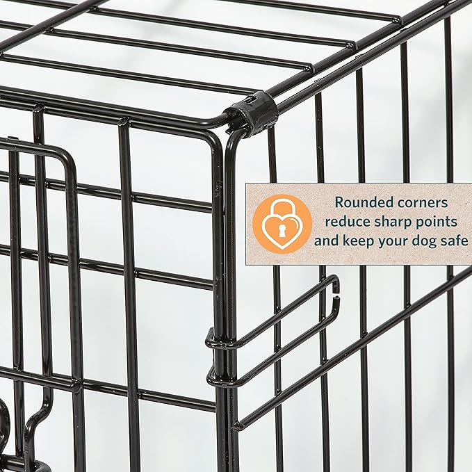MidWest Homes for Pets Small LifeStages Single Door 24-Inch Folding Dog Crate, Enhanced Security, Includes Leak-Proof Pan, Divider Panel, Handle, Rubber Feet