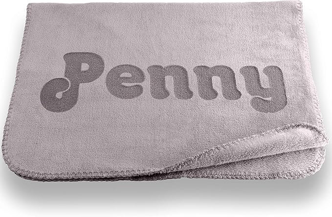 Custom Catch Personalized Dog Blanket - Gray or Beige - Small
