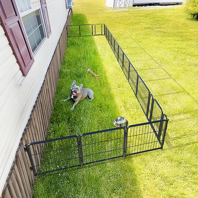 FXW Rollick Dog Playpen with Anchor Kit (Pack of 4) – 24 Inch 16-Panel Dog Pen for Small & Medium Dogs, Stable & Safe Indoor/Outdoor Play│Patented