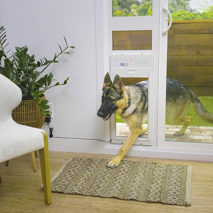 Power Pet Automatic ROLL UP Door by High Tech Pet Brand - Motorized Panel Rolls Up - Pet Operated - Remote App Control - 24/7 Exit & Entry Timers (Patio Tall - 92½-96, Large)