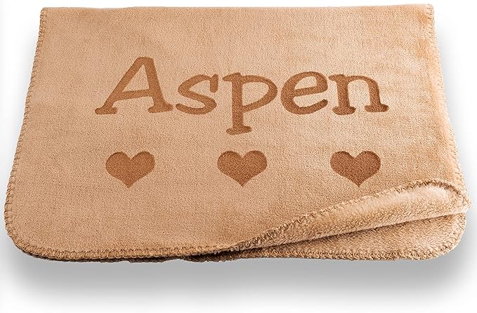 Custom Catch Personalized Dog Blanket - Gray or Beige - Small