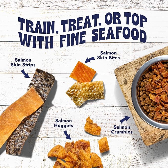 Finfare Freeze Dried Dog Treats, Salmon Nuggets, Protein & Omega-3s, Grain Free Salmon Dog Training Treats, Crafted in USA, 2oz