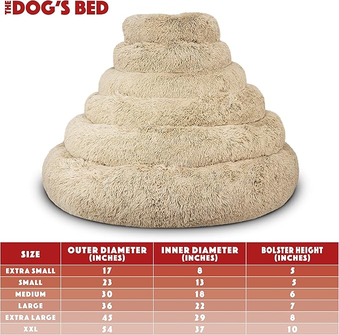 The Dog's Bed Replacement Cover ONLY for The Dog’s Bed Sound Sleep Donut Dog Bed Replacement Cover, XL Beige Fur, Veterinary Approved