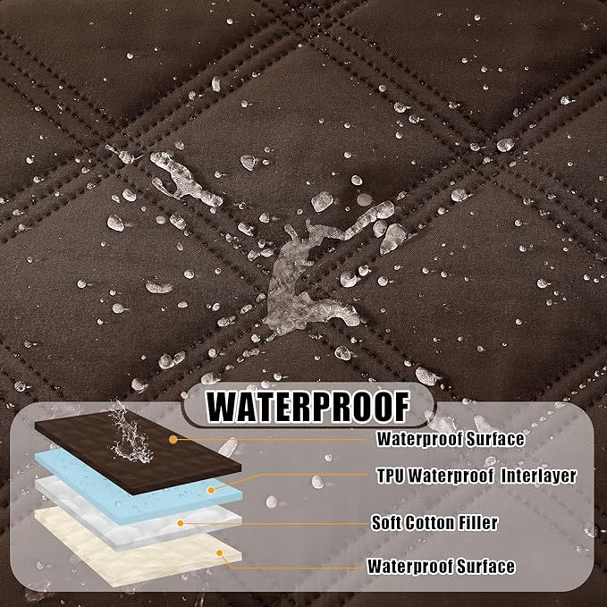 Smiry Waterproof Dog Bed Cover Blanket 40x80, Soft Reversible Pet Blanket, Washable Leakproof Cats Dogs Couch Cover for Sofa, Couch, Furniture, Lattice, Chocolate/Beige