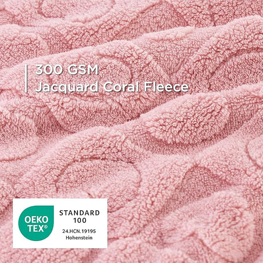 Bedsure 1 Pack 2 Dog Blankets for Small Dogs - 2pcs Washable Fluffy Fuzzy Puppy Cat Blanket with Premium 300GSM Coral Fleece Soft for Pet Kitten Doggy Doggy, Pink