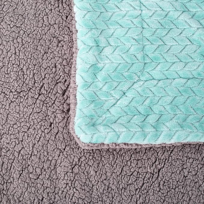 Fuzzy Blanket or Fluffy Blanket for Baby Girl or boy, Soft Warm Cozy Coral Fleece Toddler, Infant or Newborn Receiving Blanket for Crib, Stroller, Travel, Outdoor (32" x 40", MD-Aqua Green)