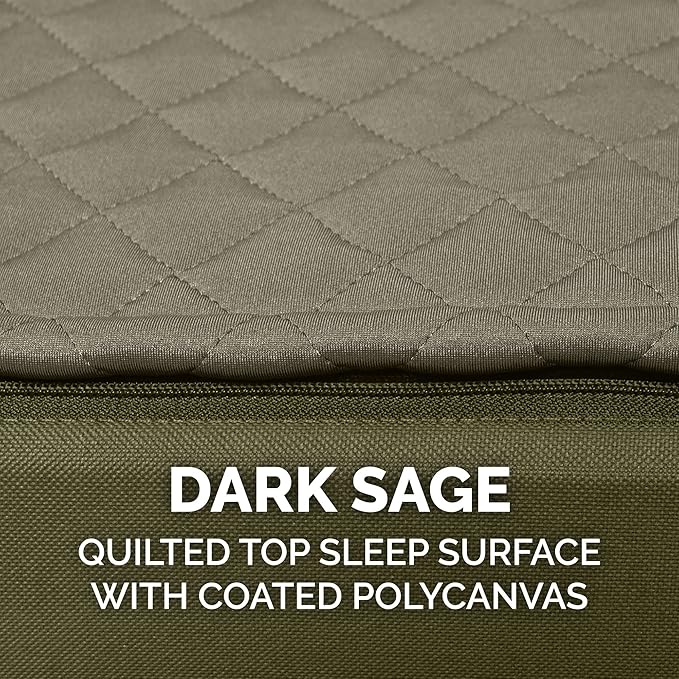 Furhaven Replacement Dog Bed Cover Water-Resistant Indoor/Outdoor Quilt Top Convertible Mattress, Washable - Dark Sage, Medium (Pack of 2)