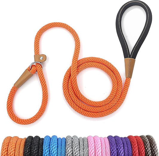 lynxking Dog Leash Slip Lead 5 6 8 FT Dog Training Leash Strong Heavy Duty Braided No Pull Training Lead Leashes