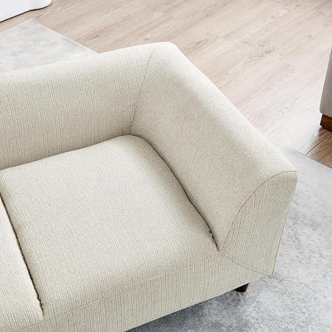 Dog Sofa Bed for Medium Dogs with Backrest and Armrest, Memory Foam Dog Sofa Couch, Modern Elevated Pet Couch Bed with Wooden Legs, Beige