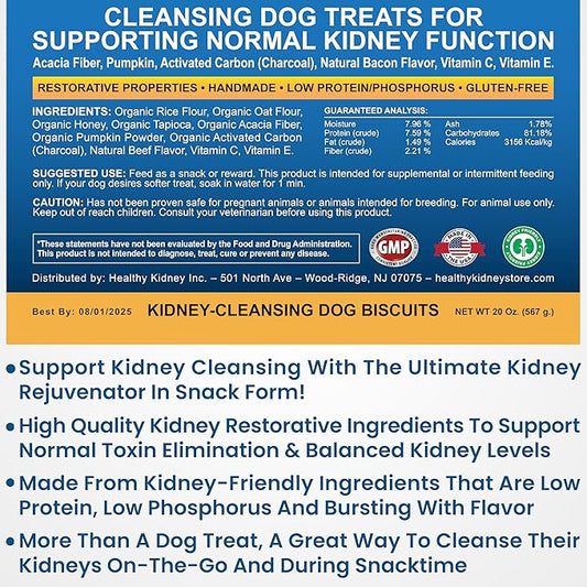 Kidney Cleanse Beef Dog Treats Supports Normal Kidney Toxin Elimination: 20 Oz. Low Protein Beef Dog Treats for Kidney Support. Kidney-Friendly Dog Food Diet Treat.