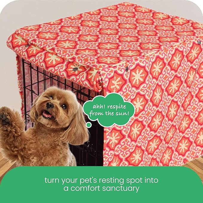 Molly Mutt Papillon Dog Crate Cover, 100% Cotton Canvas Cover with 2 Roll-Up Panels, Ideal for Dog or Cat Crate, Durable, Washable, and Free of Harmful Chemicals, 36" x 24" x 27"