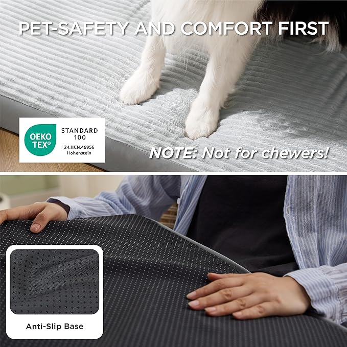 Bedsure XL Dog Bed for Crate - Large Orthopedic Pet Beds with Removable Machine Washable Cover, NOT Waterproof Egg Crate Foam Puppy Pad, Suitable for Pet Up to 80 lbs, 41"x27"
