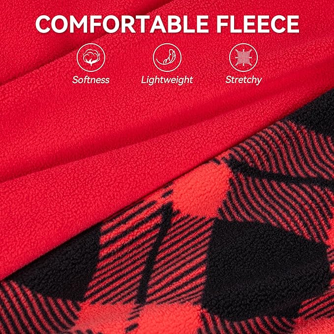 cyeollo 2 Pack Small Dog Sweater, Stretchy Dog Sweatshirt Soft Fleece Reflective Pullover Jacket Pet Puppy Clothes Boy Cold Weather Christmas Sweaters for Small Dogs Girl, Red & Buffalo Plaid S
