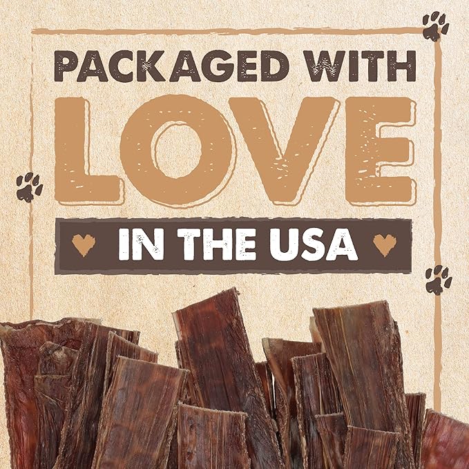 Mighty Paw Naturals Beef Gullet Jerky for Dogs | 100% Natural Beef Gullet Sticks for Small, Medium and Large Breeds. Natural Treat for Large Pets, and Puppies. Dried Dog Treats 14 oz