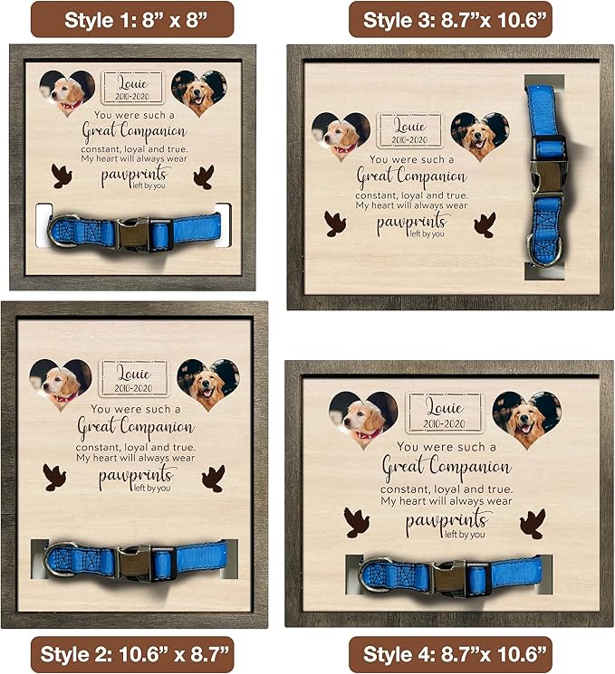 Personalized Dog Collar Frame Pet Loss Sign Ever Gifts With Heartfelt Sentimental Quote For Someone Who Lost A Pet Collar Memorial Keepsake Uploaded Picture Frame Remembrance Home Decor Desk
