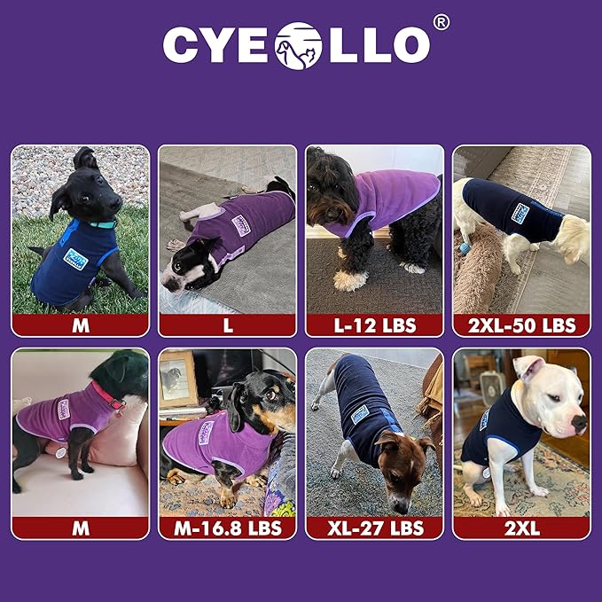 cyeollo Fleece Dog Sweater, Turtleneck Stretchy Sweatshirt Pullover Fleece Jacket Warm Winter Fall Dog Clothes for Medium Dogs Boy Girl Pet Apparel, Purple XL