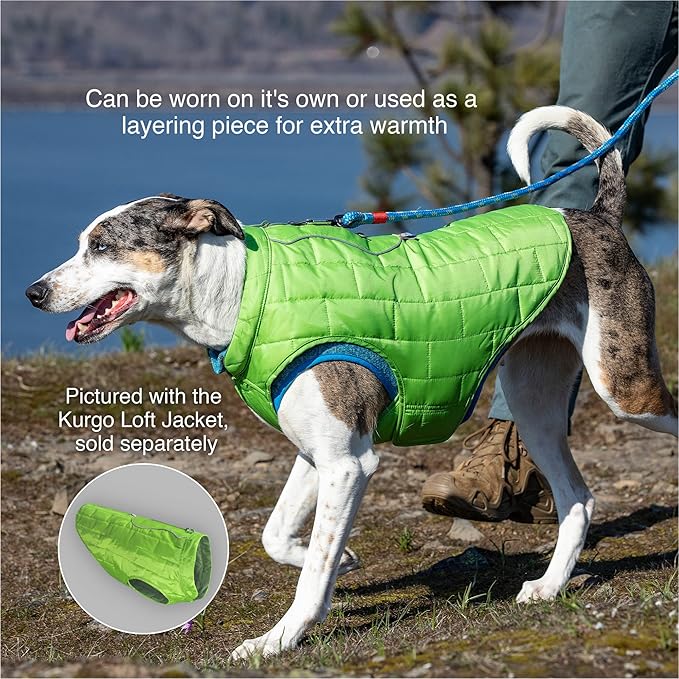 Kurgo Core Sweater - Cold Weather Dog Outfit - Cozy Knit Fleece Layer - Adjustable Neck Dogwear - Reflective Accents - Machine Washable Gear - Heather Red - Small
