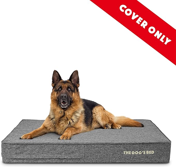 The Dog's Bed Replacement Outer Cover ONLY (Outer Cover ONLY - NO Bed, NO Waterproof Inner) for The Dog's Bed, Washable Poly-Linen Fabric, Extra Large 6 Inches (Grey)