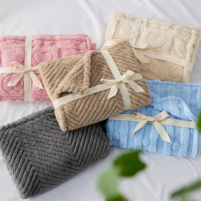 Bedsure Dog Blanket for Small Dogs Washable - Fluffy Fuzzy Puppy Cat Blanket with Premium 300GSM Coral Fleece Soft for Pet Kitten Doggy, Blue, 25x35IN