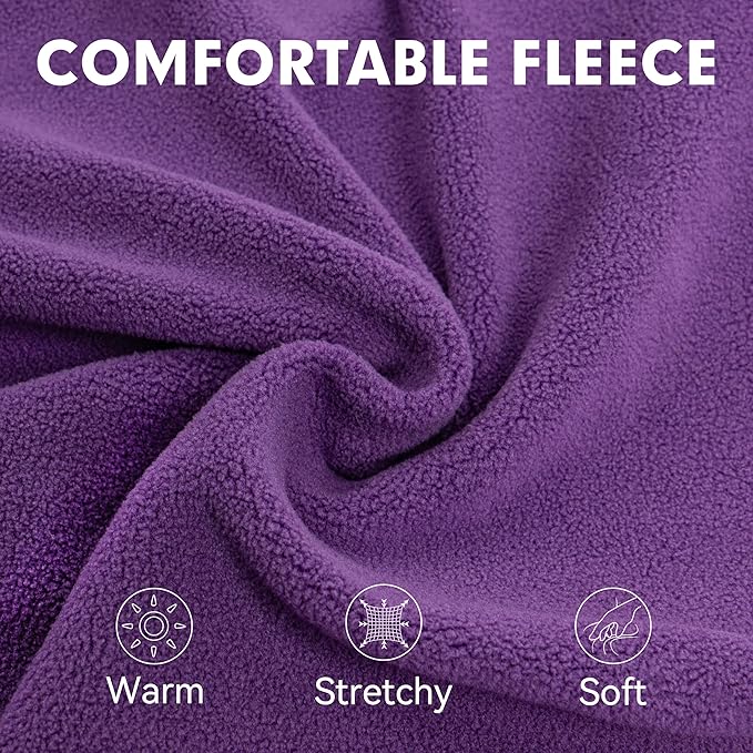 cyeollo 3XL Fleece Dog Sweater, Pullover Sweatshirt Stretchy Fleece Vest Warm Winter Fall Clothes for Large Dogs Boy Girl Turtleneck Pet Apparel, Purple XXXL