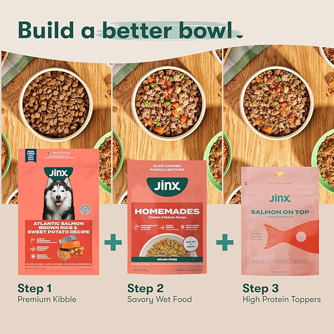 Jinx Premium Dry Dog Food, for All Lifestages - Real Salmon, Brown Rice & Sweet Potato Kibble with Superfoods for Immune Support & Probiotics for Digestive Support - No Fillers - 30lb