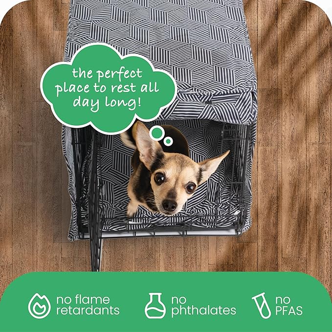 Molly Mutt Rough Gem Dog Crate Cover, 100% Cotton Canvas Cover with 2 Roll-Up Panels, Ideal for Dog or Cat Crate, Durable, Washable, and Free of Harmful Chemicals, 42" x 28" x 31"