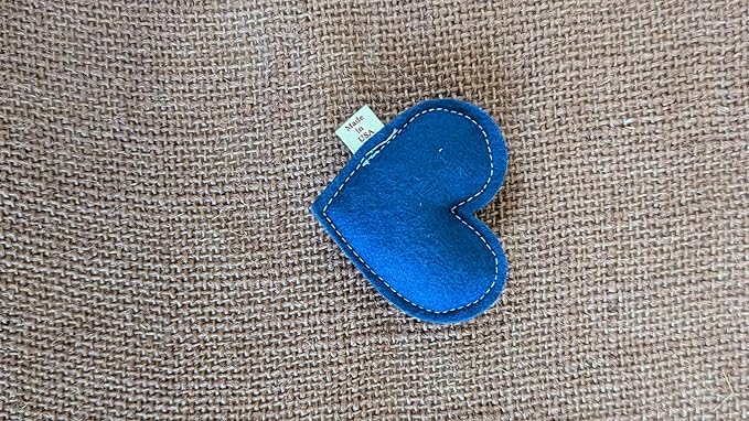 Cherry Valley Organics Catnip Toy – Heart Shape, Organic Catnip, 100% Wool Felt, Grown & Made in The USA - Blue