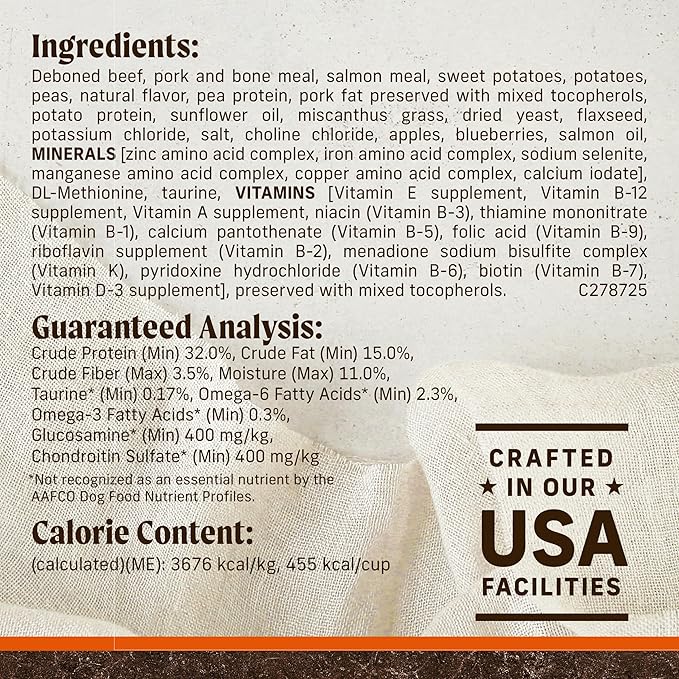 Merrick Premium Grain Free Dry Adult Dog Food, Wholesome And Natural Kibble, Real Texas Beef And Sweet Potato - 4.0 lb. Bag