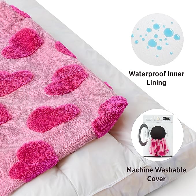 LE SURE Small Dog Beds-Thick Shredded Chopped Foam Pet Bed Indoor with Removable Cover, Cute Modern Fuzzy Plush & Anti Slip Bottom, Pink