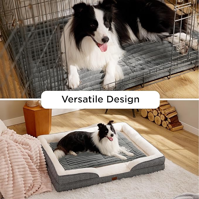 Bedsure Self Warming Cat Bed, Medium Self Heating Dog Crate Pad, Thermal Extra Warm Puppy Mat Indoor, Non-Slip & Washable, Not Electric, 30" x 20", Grey