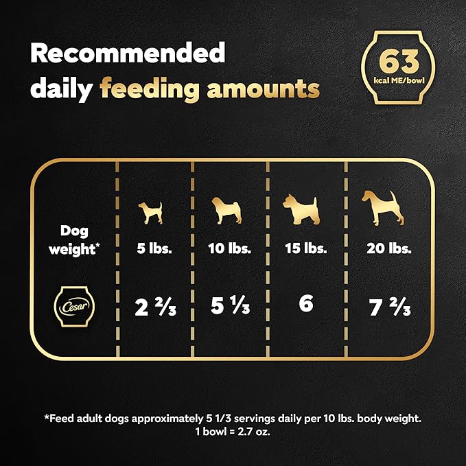 Cesar Warm Bowls Wet Dog Food Roasted Chicken Entree with Sweet Potatoes & Broccoli in Broth, 2.7 oz. Bowls, 10 Count (Pack of 1)