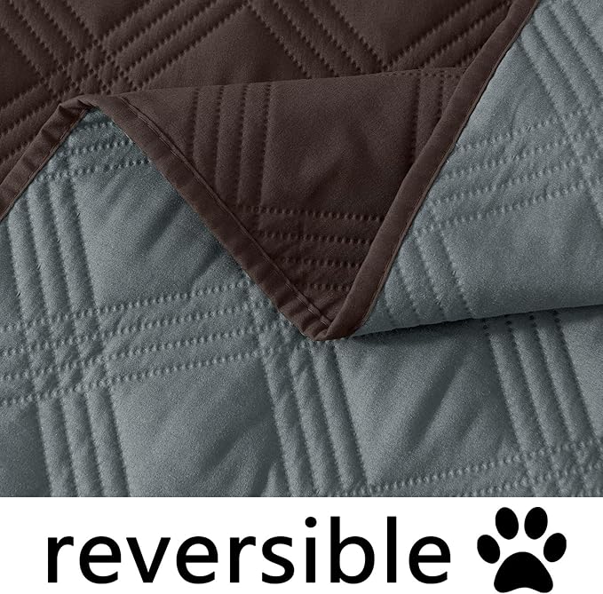 hyha Waterproof Dog Blanket, Reversible Pet Bed Blanket, Soft Sofa Couch Cover for Dogs Washable, Waterproof Pet Couch Covers for Sofa Puppy Cats Furniture Protector(82"x82", Chocolate/Dark Grey)