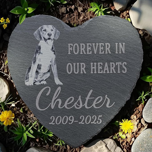 Pet Memorial Stone, Dog Memorial Stone, Dog Memorial Gifts for Loss of Dog, Pet Memorial Gifts, Loss of Pet Sympathy Gift, in Loving Memory Pet - Forever in Our Hearts - Heart Shaped