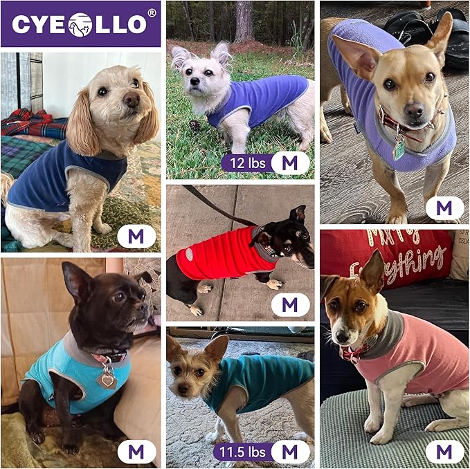 cyeollo Fleece Dog Sweater Vest, Reflective Dog Sweatshirt Pullover Doggie Jacket for Small Medium Large Dogs Clothes Boy Girl Pets, Orange & Red M