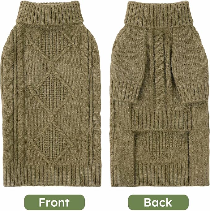 ASENKU Knitted Dog Sweater, Pullover Big Thermal Dog Winter Sweater, Turtleneck Doggy Sweaters for Large Medium Dogs Boy Girl, Warm Pet Sweaters Outfit Border Collie,Pit Bull,Golden Retriever, 3XL