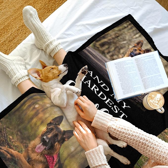Customized Blanket with Picture, Pet Gifts for Dogs Owners, Personalized Dog Memorial Gifts, in Loving Memory Blanket, Dog Passing Away Gifts for Dogs Owners