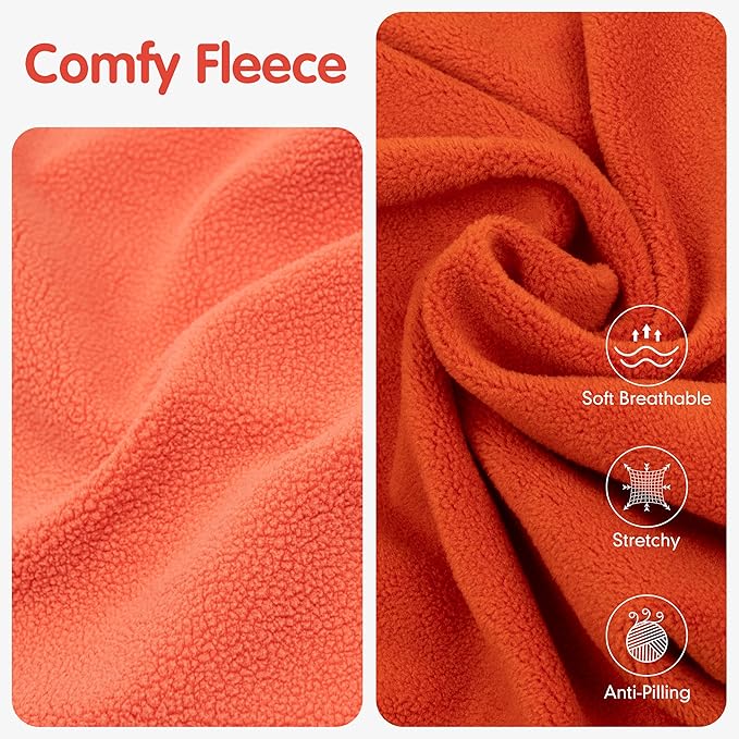 cyeollo Fleece Dog Sweater Vest, Reflective Doggie Sweatshirt Pullover Dog Jacket for Small Medium Large Dogs Clothes Boy Girl Pets, Orange & Red L