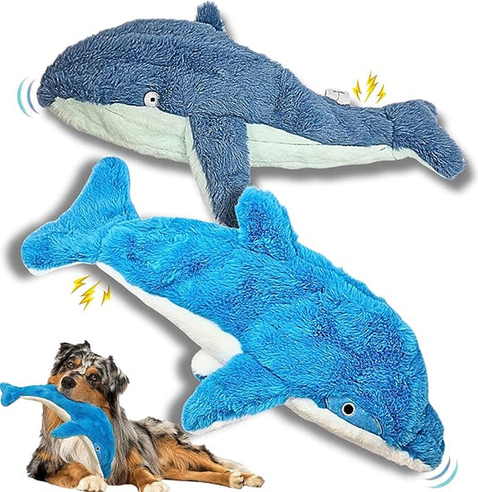 Large Crinkle Dog Toy – No stuffing Squeaky Dog Toy for Small, Medium & Large Breeds, Interactive Tough toy set - Ideal for Chewing, Teething & Fetch, Durable Pet-Safe Materials - Soft Blue Plush