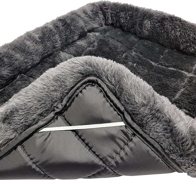 MidWest Homes for Pets QuietTime Dog Bed – Gray Faux Fur Bolster, Ultra-Soft and Machine Washable, Fits 42-Inch Crates and Carriers, for Large Breed Dogs