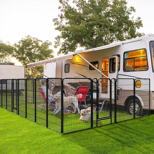 Yaheetech Dog Playpen Outdoor, 47 inch 12 Panels Dog Pen Indoor Heavy Duty Puppy Exercise Pen Metal Pet Fence for RV Camping/Yard/Garden