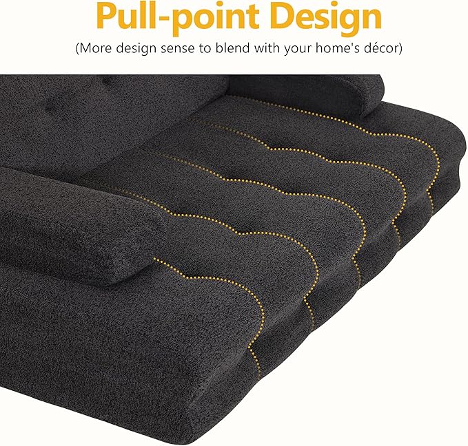 Lovupet Dog Sofa Bed for Medium Breed, Dog Couch Sleeping Bed with Anti-Slip Bottom, PS579 (Black)