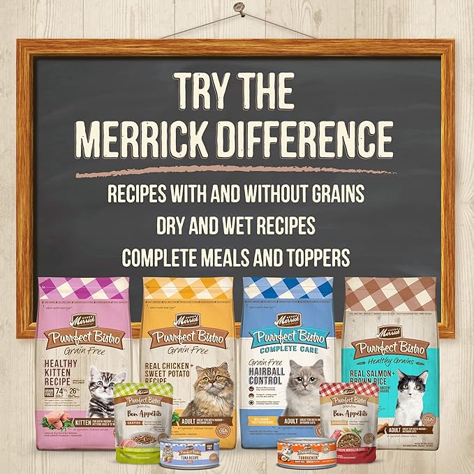 Merrick Purrfect Bistro Grain Free, Healthy, And Natural Dry Cat Food, Complete Care Sensitive Stomach Recipe - 12 lb. Bag