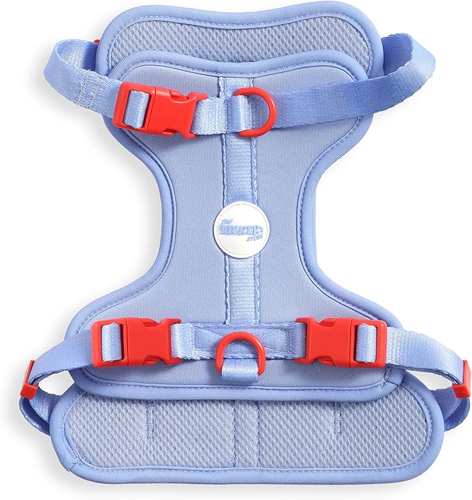 HNS1002E Arlo Medium Adjustable Soft Padded No Pull Pet Harness with 3 Buckles and 3 Leash Clips, Sangria