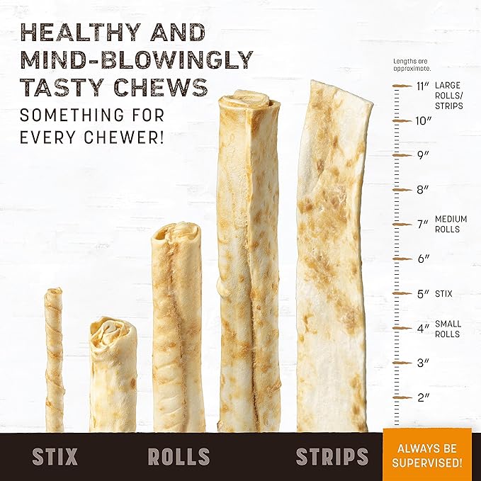 Earth Animal No Hide Strips - Natural Rawhide Free Dog Chew Strips, Barbeque Smoked Chicken & Turkey - 16 Count