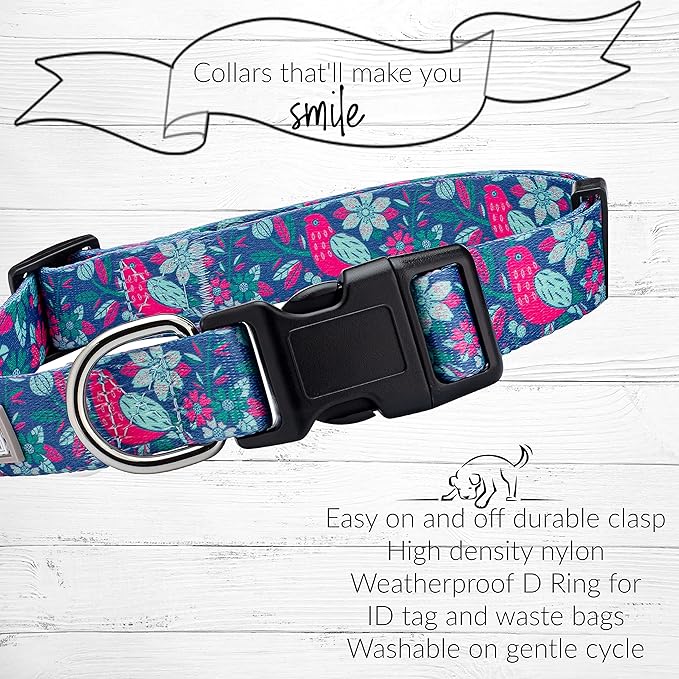 Lucky Love Dog - Adjustable Dog Collar with Easy Click Buckle for Small to Large Dogs, Durable, & Comfortable for Male & Female Dogs, Pet Collar for Puppies & Adult Ones - Carriebelle, Small