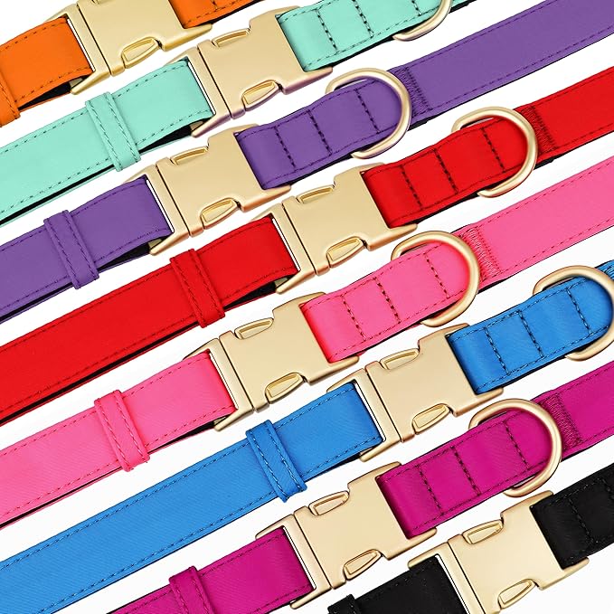 Didog Soft Padded Dog Collars for Medium Dogs, Colorful and Durable Dog Collar with Quick Release Buckle, Light and Breathable for Daily Walking, Teal, M