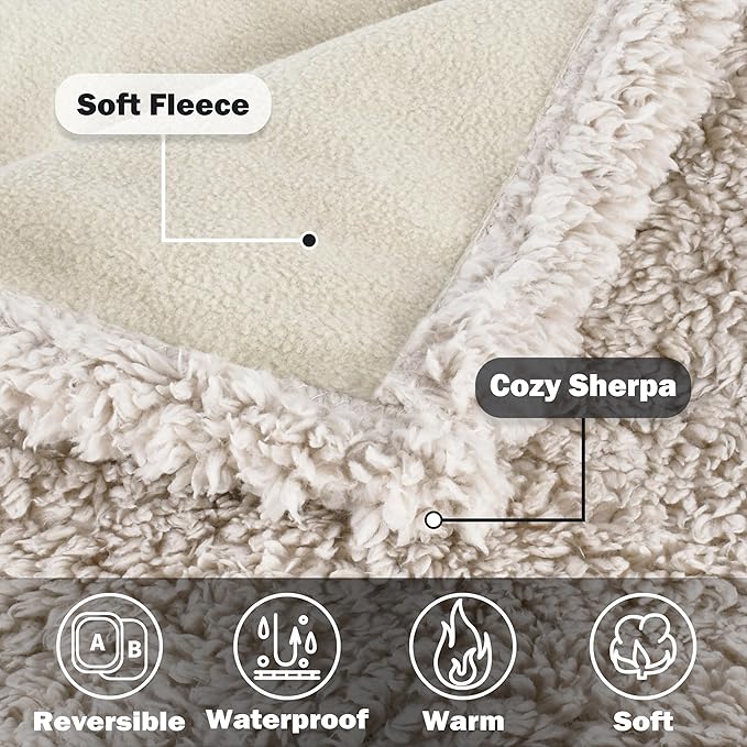 Kritter Planet Waterproof Dog Blanket, Reversible Water Proof Pet Blanket for Couch, Bed & Sofa, Washable Couch Covers for Large Dogs - Protects Furniture from Fur, Dirt, and Accidents