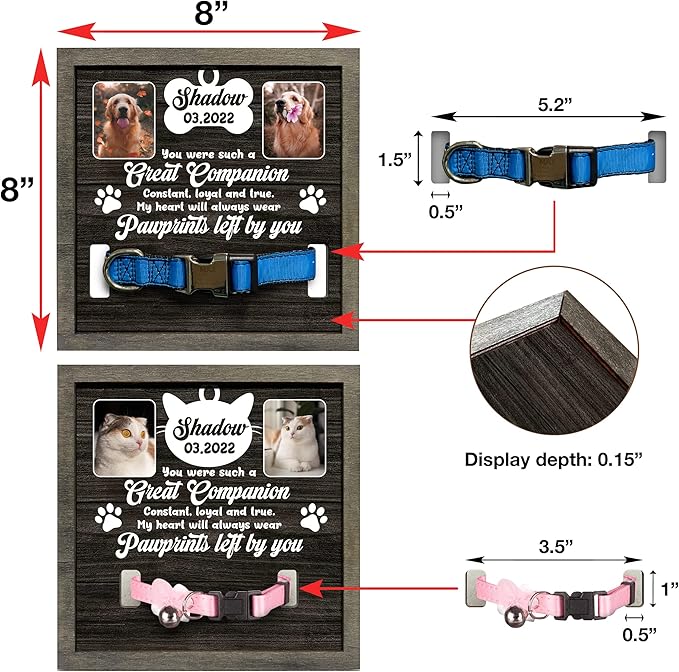 Customized Pet Memorial Picture Frame Dog Picture Loss Gift for Cat Love Personalized Memorial Pet Loss Sign Natural Wood New Puppy Best Dog Ever Gifts In Memory