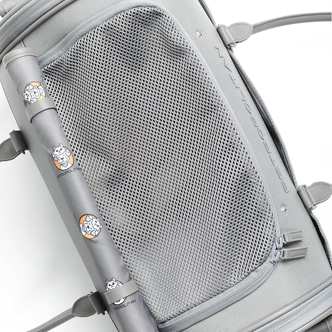 Soft-Sided Pet Carrier for Cats and Small Dogs – Stylish, Airline-Approved Travel Bag with Mesh Ventilation, Collapsible, Removable Pad and Safety Leash, Fits up to 16 lb